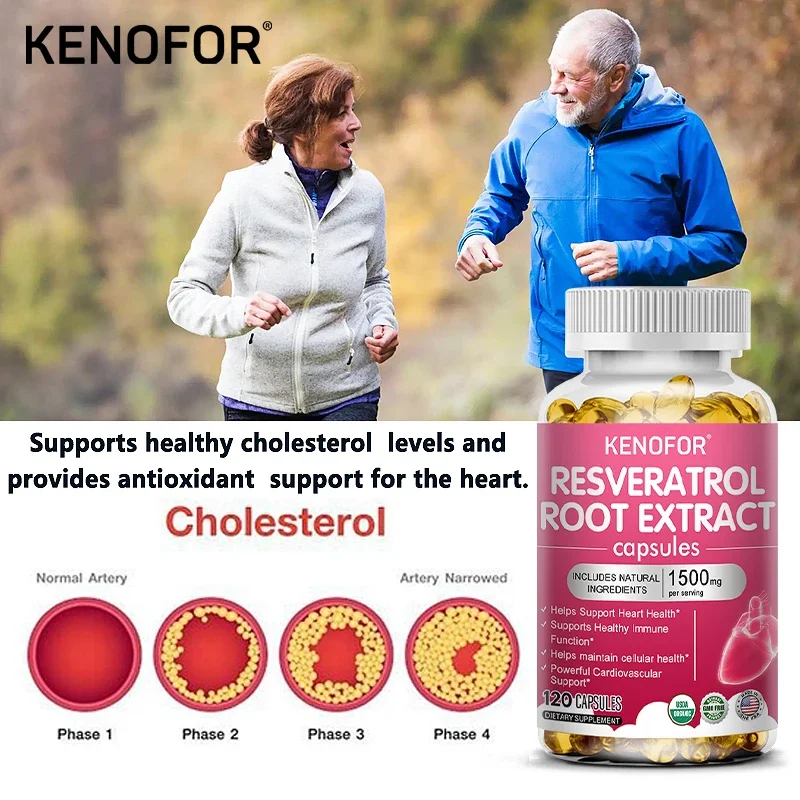 Resveratrol Capsules - Contains Brain-Supporting Antioxidants - Promotes Cardiovascular Health - Maximum Benefits