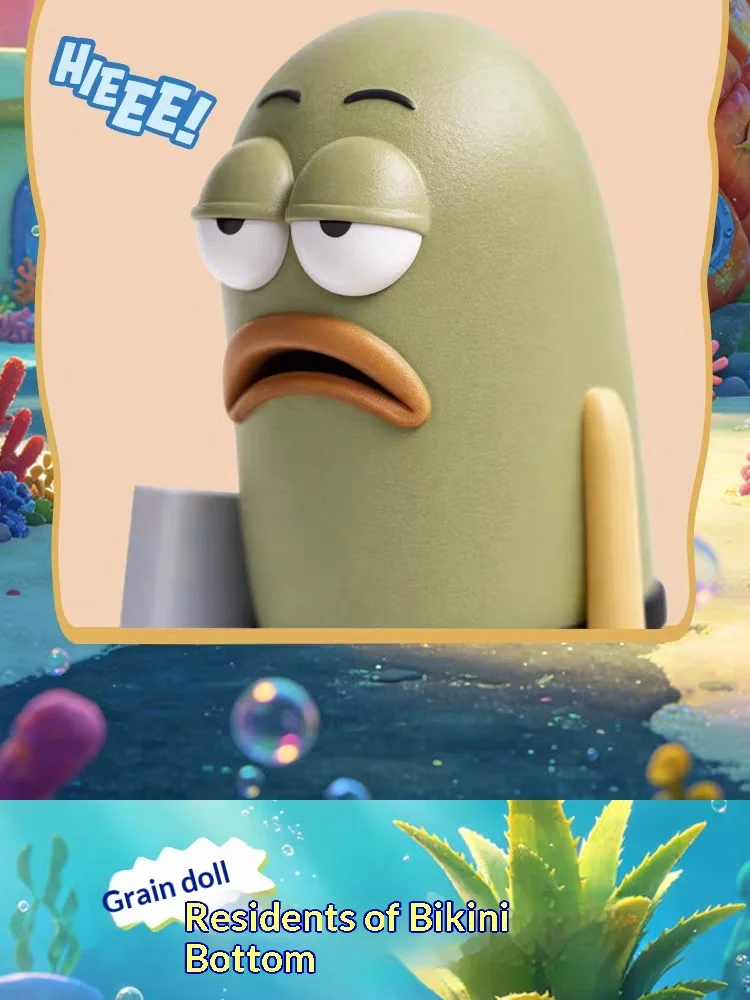 Original SpongeBob Bikini Bottom Bewohner Mini-Bean-Figur Blindbox Hintergrund-Fisch-Puppe Tischdekoration Anime Sammlerstück Geschenk – Detail 9