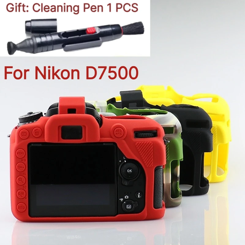 For Nikon D7500 Protective case, Silicone Digital camera bag Anti-drop Soft rubber case Camera Bag +1 PCS Free Cleaning Pen