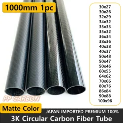 1000mm Carbon Fiber Tube OD 5mm 10mm 12mm 18mm 20mm 22mm 25mm 28mm 30mm 3K High Composite Hardness Material Matte Twill Weave