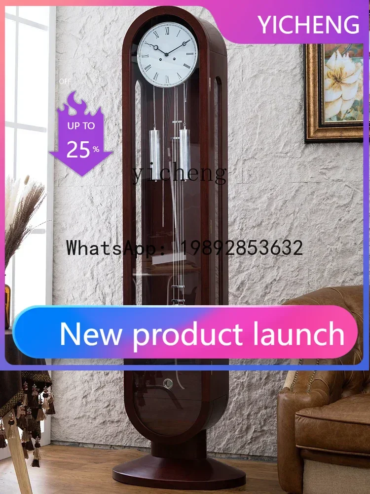 

LYY Living Room Simple American Floor Clock Hermle Movement Mechanical Floor Clock