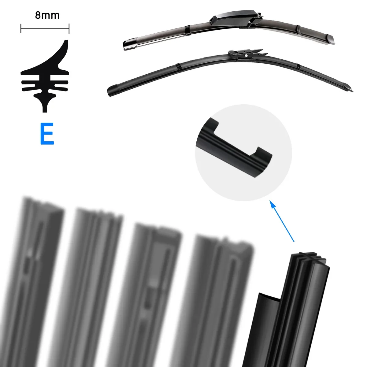 Car Wiper Rubber Refill Blade 30cm To 80cm Windshield Wiper Insert Strip Replacement Parts Fit All Types Fit for Benz Toyota VW