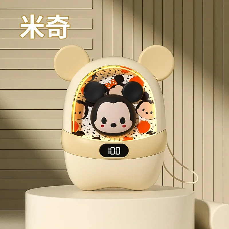 New Disney Strawberry Bear Mickey 2-In-1 Rechargeable Hand Warmer Cute Night Light Cartoon Portable Digital Display Screen