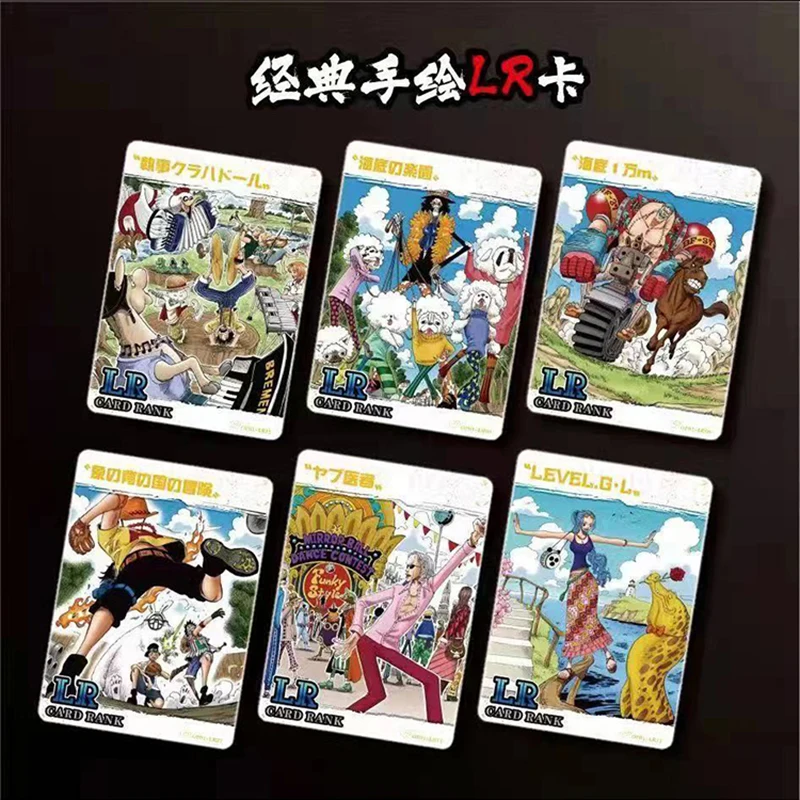 Tarjetas de colección de Anime japonés clásicas de una pieza, Luffy Zoro Rare LR Diamond Flash, tarjetas horizontales ocultas de personajes