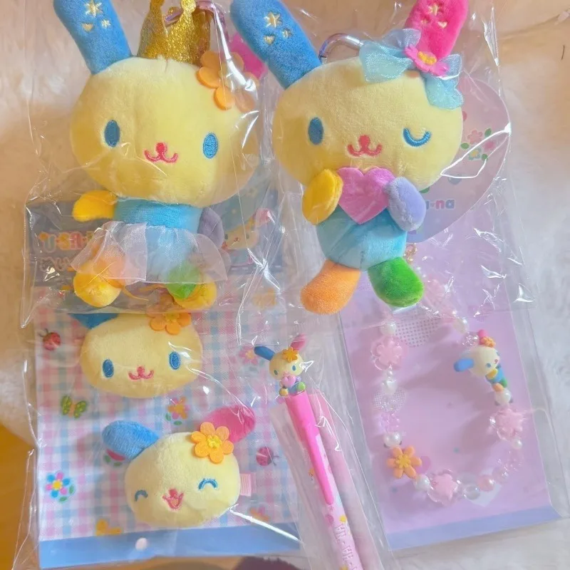 Kawaii Sanrio, милая застежка-сердце usahana Wink, плюшевая кукла, брелки для девочек, ситцевый кролик, пушистая сумка, подвеска, мягкий кролик, плюшевые подарки