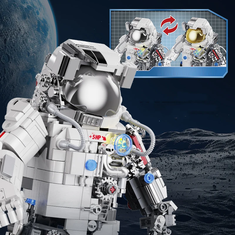 Universe Adventure Building Bricks Semi Deconstruction Astronaut Mega Figures Block Assemble Model Educational Toys Collection