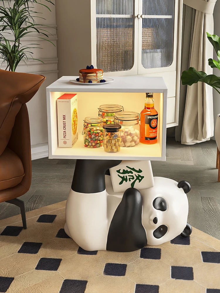 

Home Decor Cartoon Panda Bedroom Bedside Table Light Children Room Wealth Attraction Storage Cabinet Household Floor Decoration