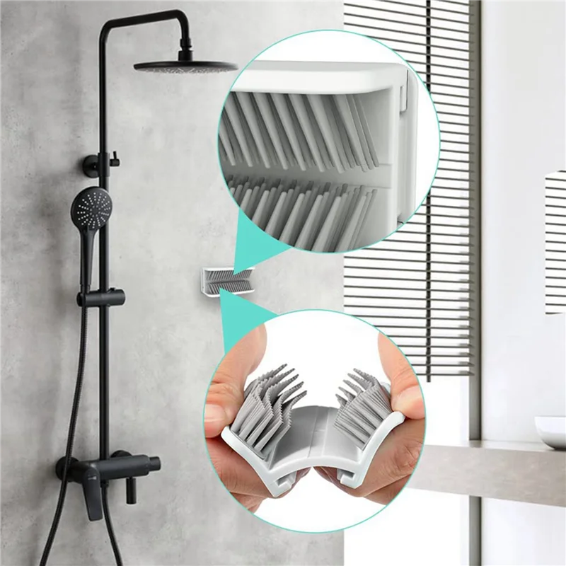 الترويج! 2X صائد الشعر، مصيدة الشعر لتصريف الاستحمام، جامع الشعر، مادة السيليكون، سقيفة الشعر سهلة الصيد (أبيض)