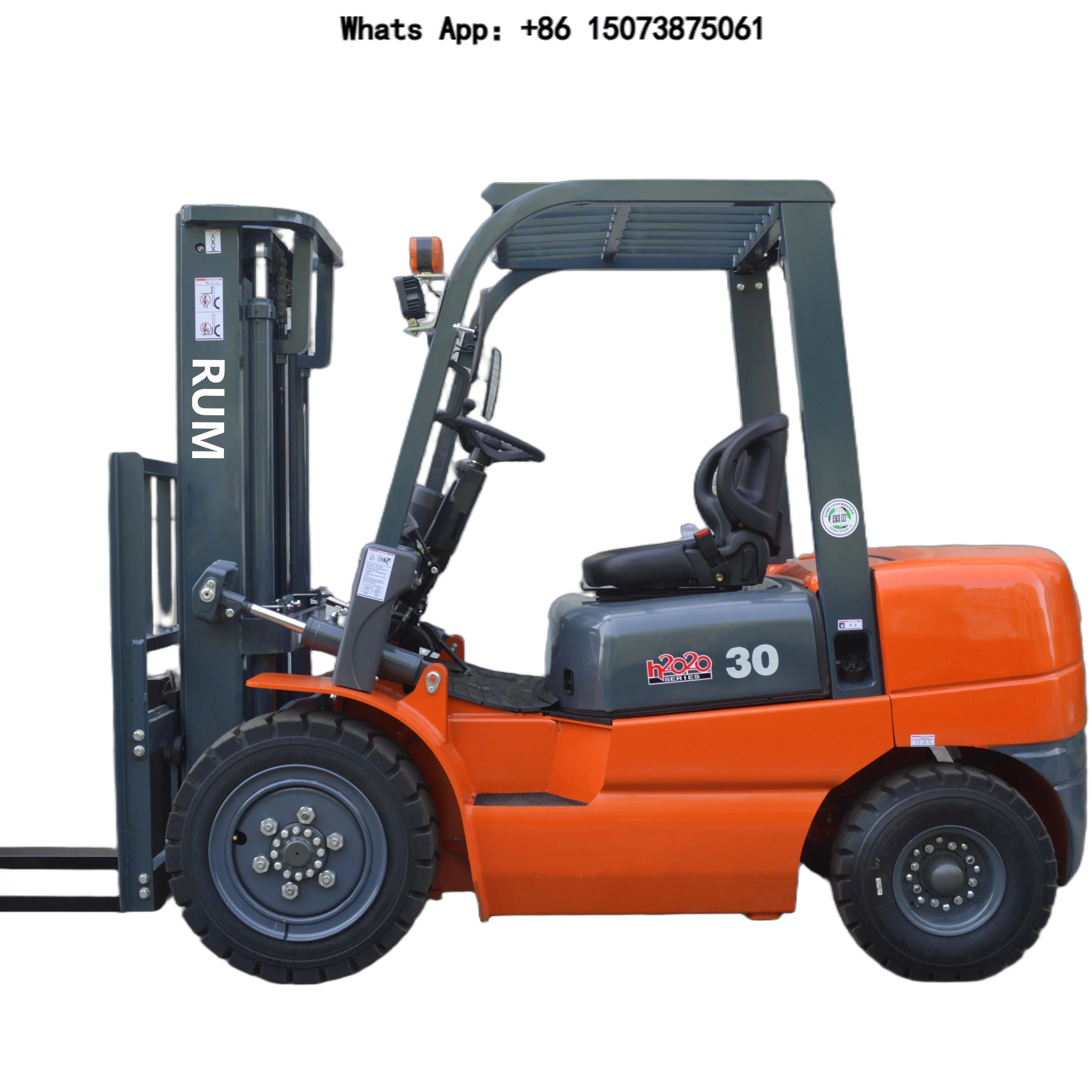 Small forklift 2.0 tons, self-loading, three-stage mast 1070 mm fork length, indoor use