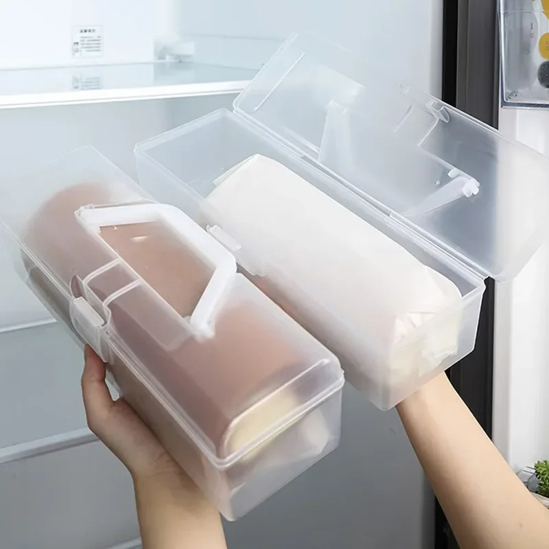 Swiss Cake Roll Packaging Box Rectangular PP Cake Storage Box Packaging Pastry Storage with Handle