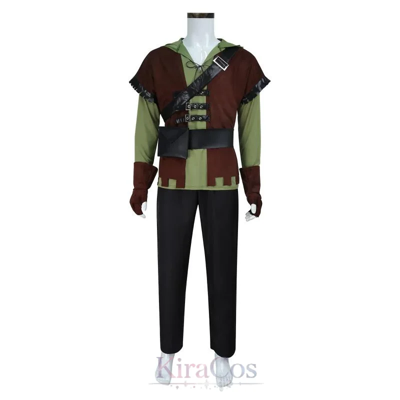 Robin Hombre Green Arrow Cosplay Costume Adult Men's Hooded Prince Fancy Set Halloween Carnival Party Stage Performance