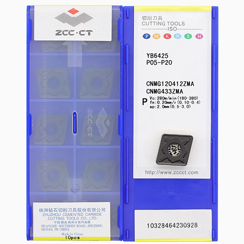 CNMG120408ZMA YB6425/CNMG120412ZMA YB6425/CNMG120412ZMA YB6315 ZCC.CT CNC carbide inserts Turning inserts For Steel 10pcs/box