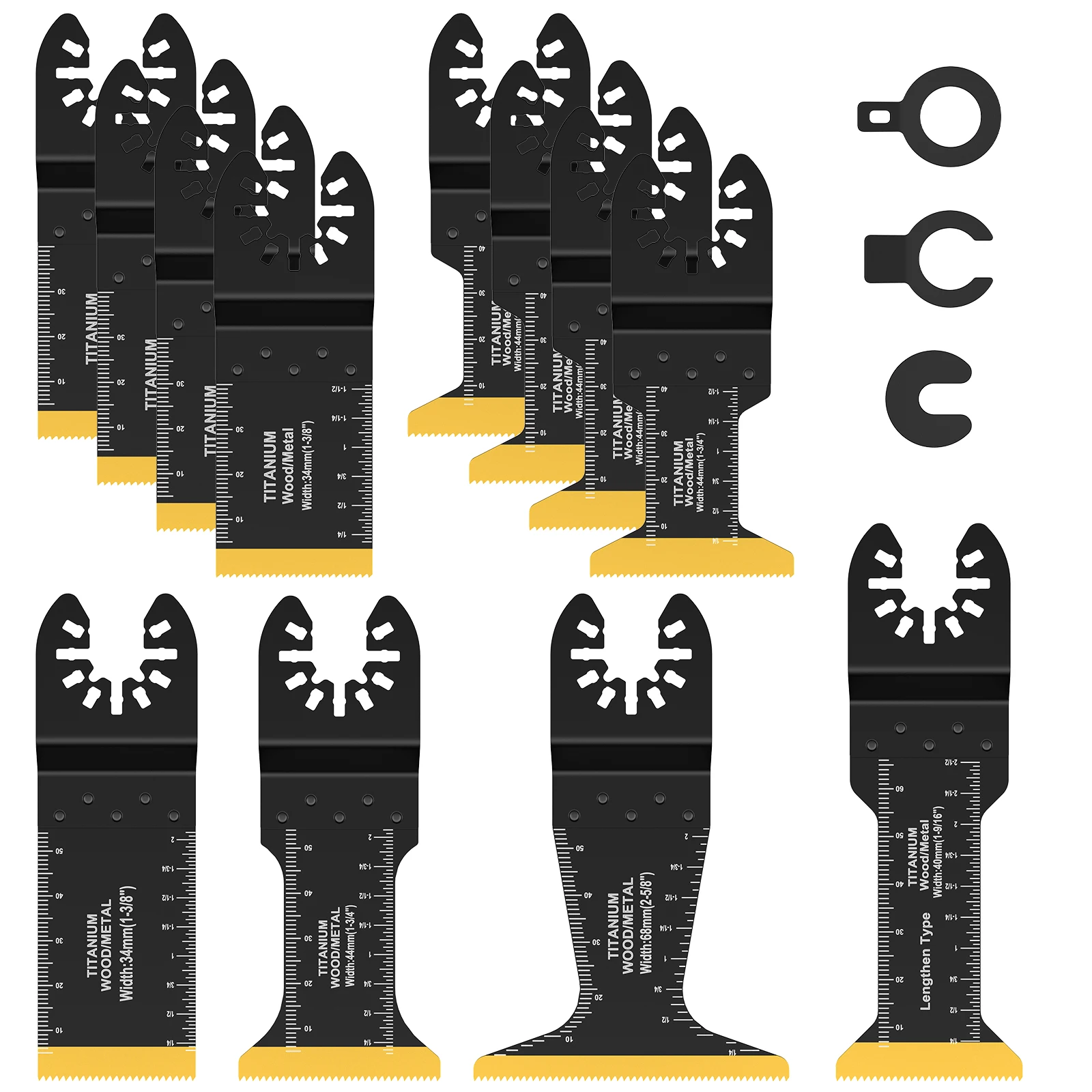 

12Pcs Oscillating Saw Blades Titanium Coated Multitool Blades Sharp Wear Resistant Oscillating Blades Fast Cutting Saw Blades