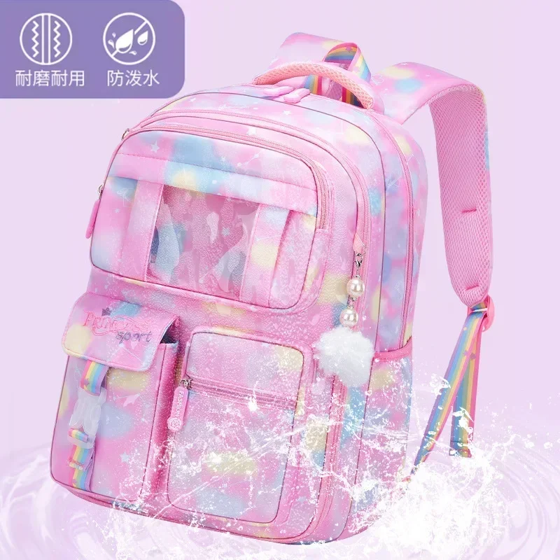 2023 New Schoolbag Student Girls Children\'s Princess Refrigerator Door Backpack Spine Protector School Book Shoulder Bags