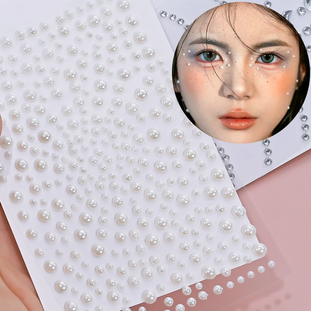 5 قطعة ثلاثية الأبعاد واضح الوجه زينة حجر الراين ملصقات تألق ستار/الحب مجوهرات لاصق الوشم ملصق DIY بها بنفسك مقلد اللؤلؤ ديكور