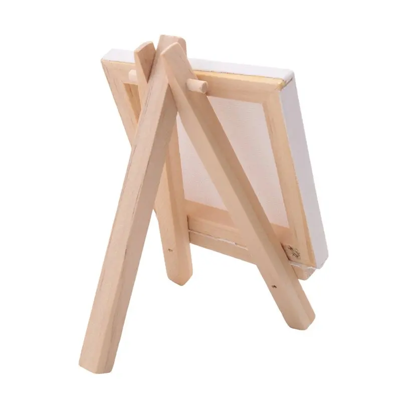 10 Sets Mini Display Easel With Canvas 8X8cm Wedding Table Numbers Painting Hobby Painting Craft Diy Drawing Small Table Easel G