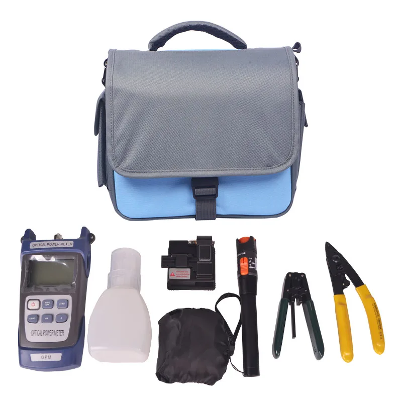 

FTTH Fiber Optic Tool Kit with Power Meter cleaver and Stripper Fiber Optic Splicing Kit
