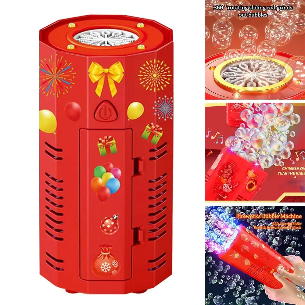 Fashion Colorful Lights Electric Bubble Machine Sound Electric Bubble Machine Red Automatic Bubble Machine Toys Kids Toys