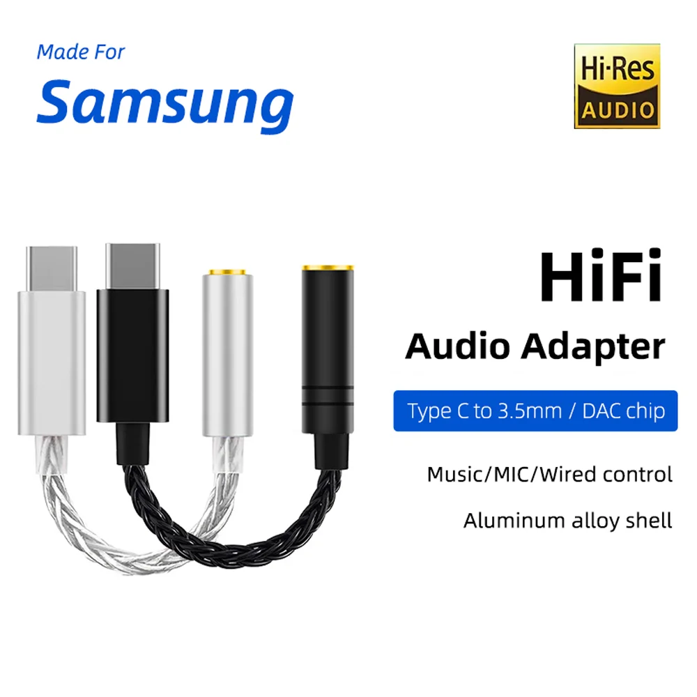 USB Type C to 3.5mm Jack Headphone Adapter USB C to Aux Audio Adapter for iPhone 16 15 Samsung Galaxy S25 S24 S23 Ultra Z Flip