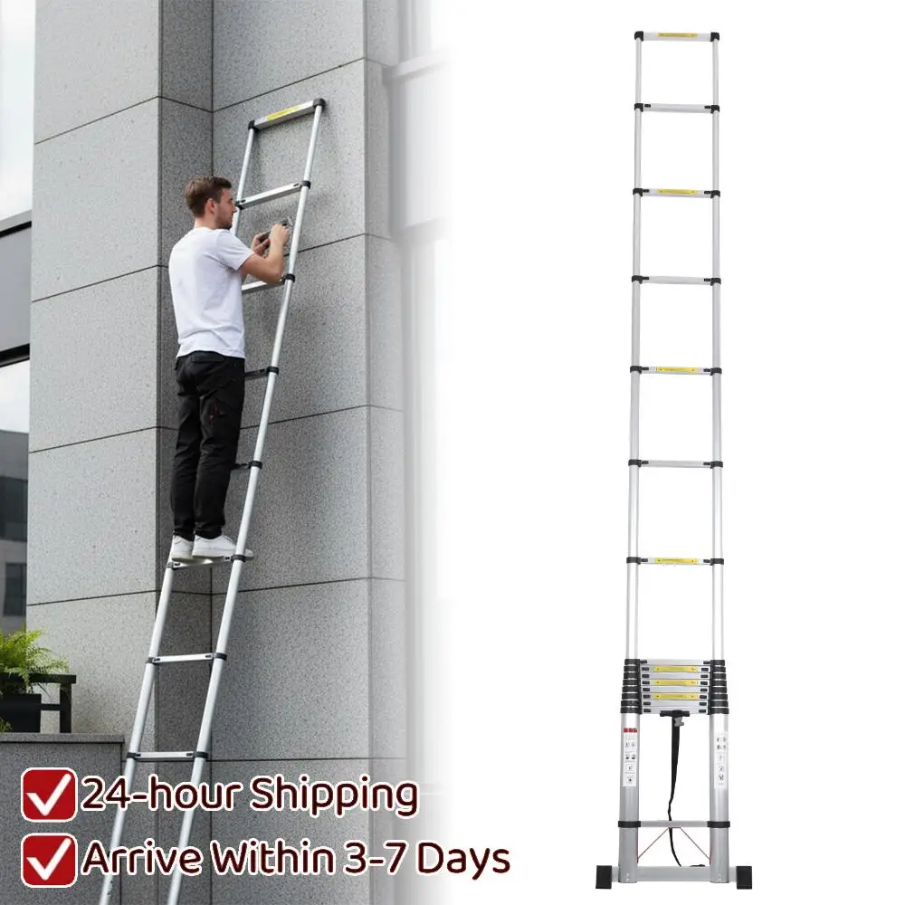 

Телескопическая лестница 7,2 м (23,62 фута) из алюминия, многофункциональная, с противоскользящими ножками и балансировочной перекладиной, нагрузка до 150 кг, для дома, автофургона, улицы
