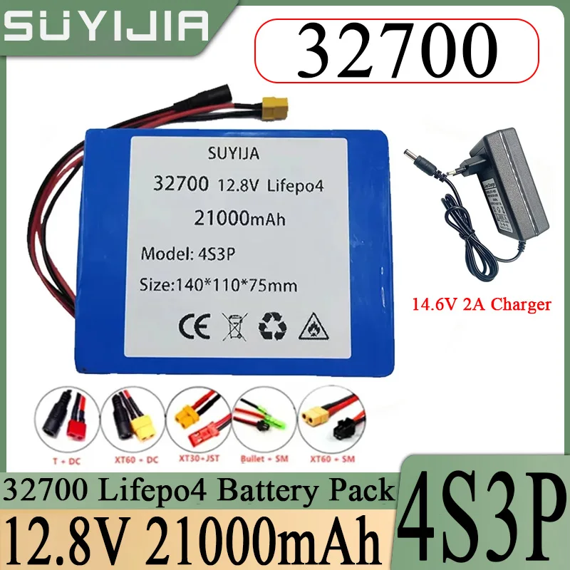 

4S3P 32700 12.8V 21000mAh Lifepo4 Battery Pack Built-in 40A Same Port Charge and Discharge Balance BMS 12V Power Supply Lifepo4