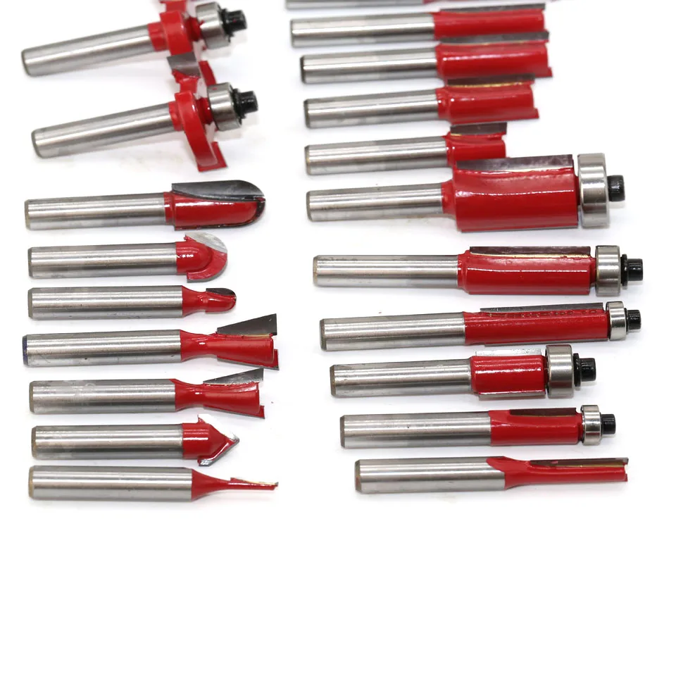 Binoax 35pcs Router Bits Set 8mm Shank Tungsten Carbide Router Bit For Wood Cutter Set With Wooden Case