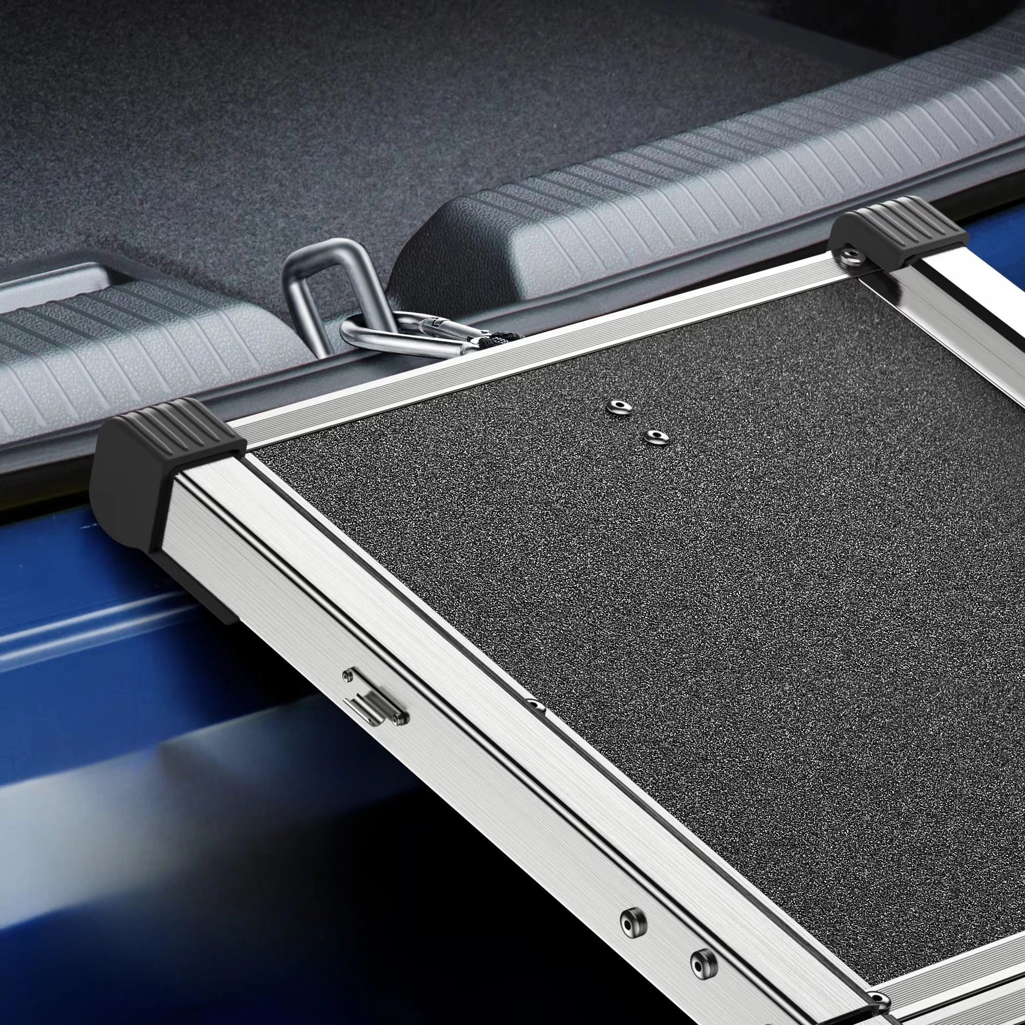 Direct Adjustable Compact Aluminum 71in 200lb Waterproof Anti-Slip Easy Clean Black Pet Dog Ramp for Car Truck