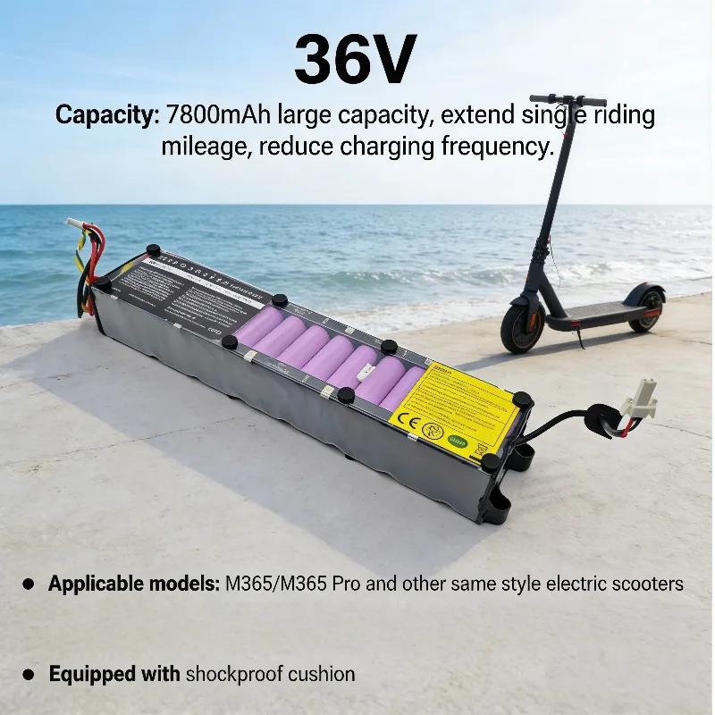 

Для M365/M365 Pro обязательно нужна батарея 36V 7800mAh для увеличения запаса хода, плавной езды и повышенной долговечности.