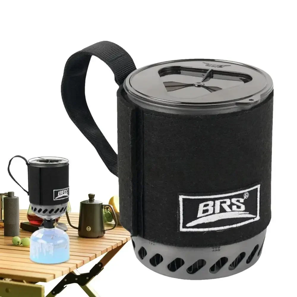 BRS 61 Camping Pot Stove with Heat Exchanger Portable 0.5L Gas Stove Quick Burn Coffee Cup Furnace Backpacking Camp Burner