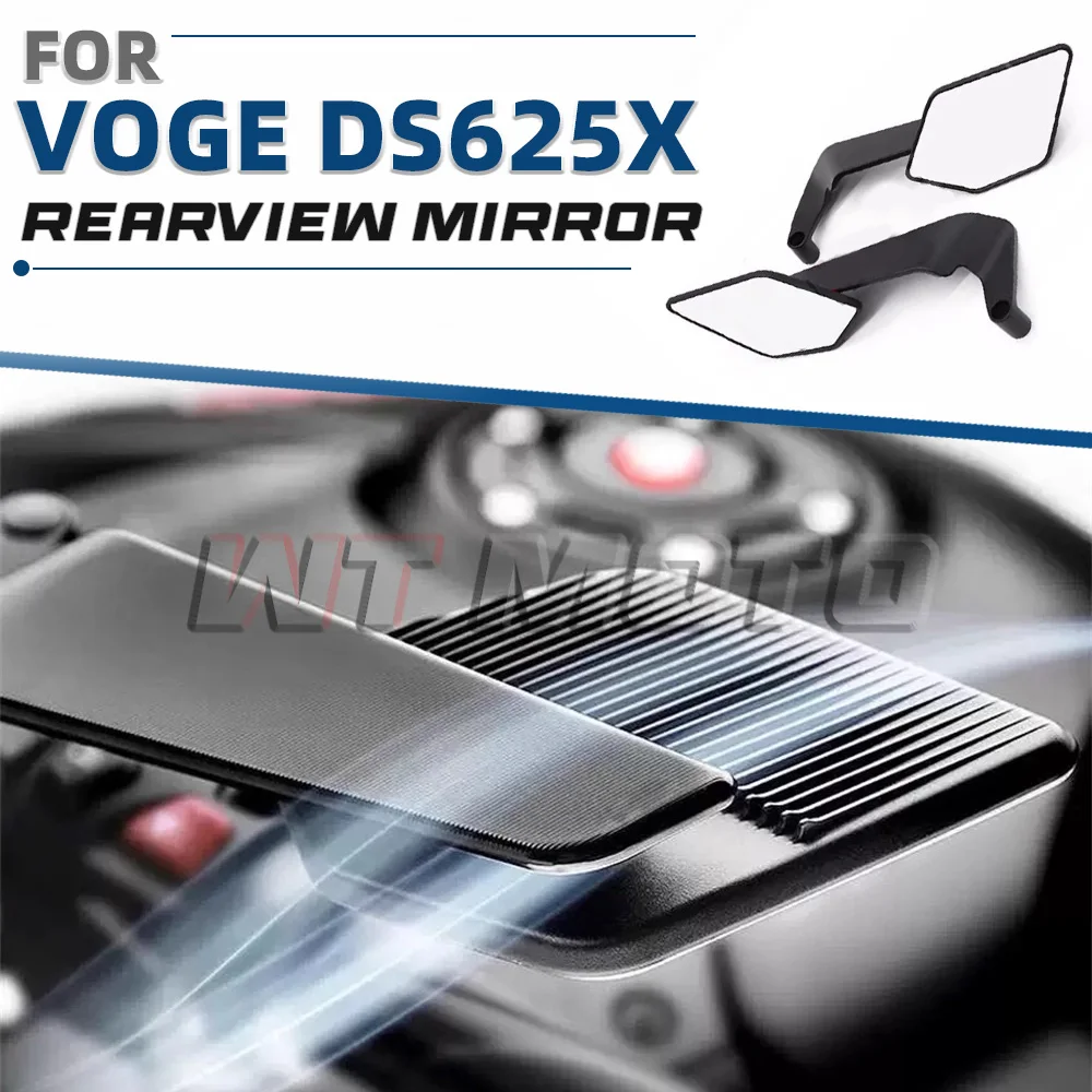 Universal foldable wing-style rearview mirrors for VOGE DS625X motorcycles, featuring adjustable angles