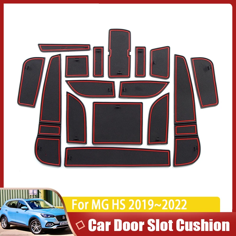 Car Door Groove Mat For MG HS EHS HS Plug-in HS PHEV AS23 2019~2022 2021 Auto Dust Mat Slot Hole Pad Rubber Car Accessories