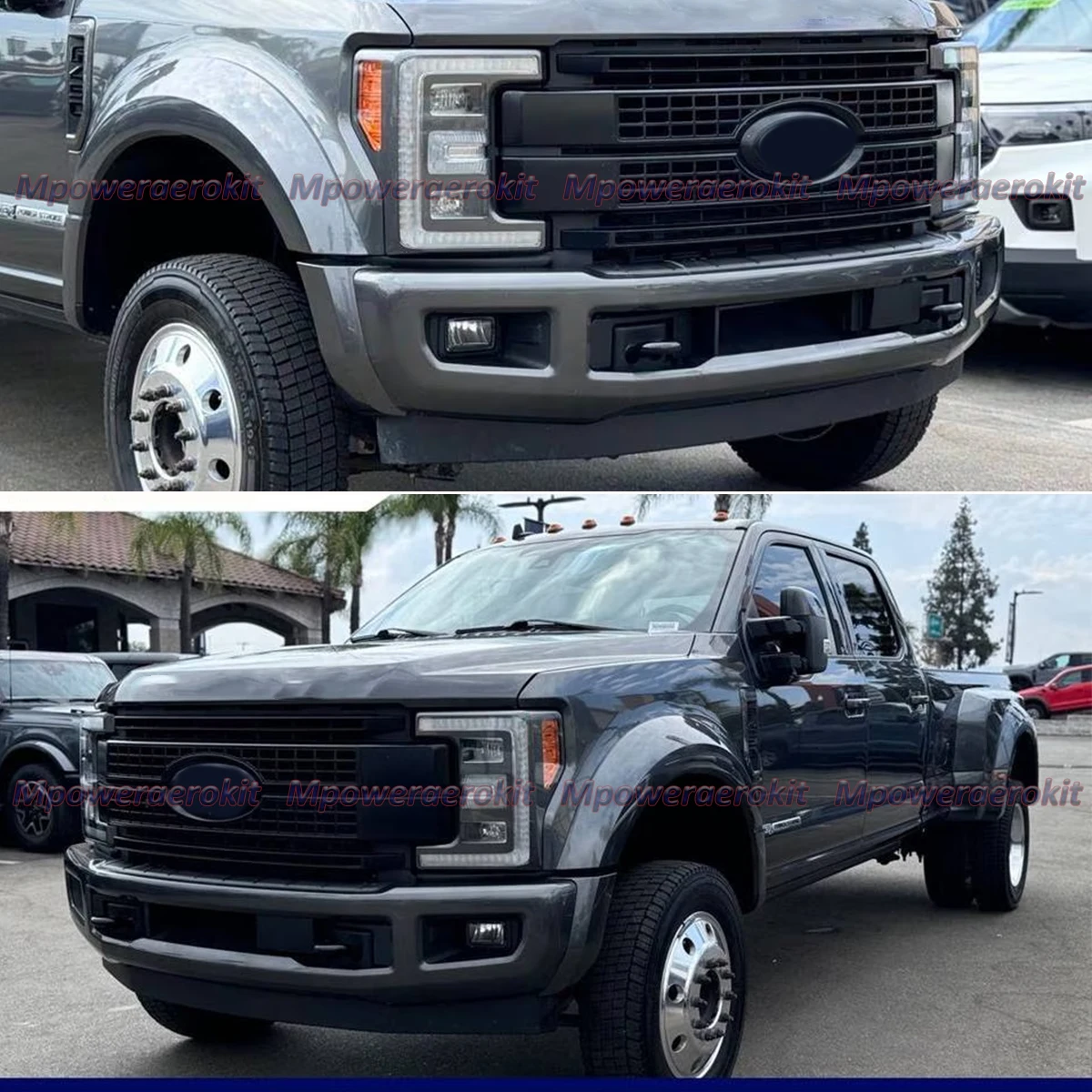 Glossy Black Front Bumper Grill Car Front Radiator Grille For 2017 2018 2019 Ford F250 F350 F450 Super Duty Air Inlet Mask Grill