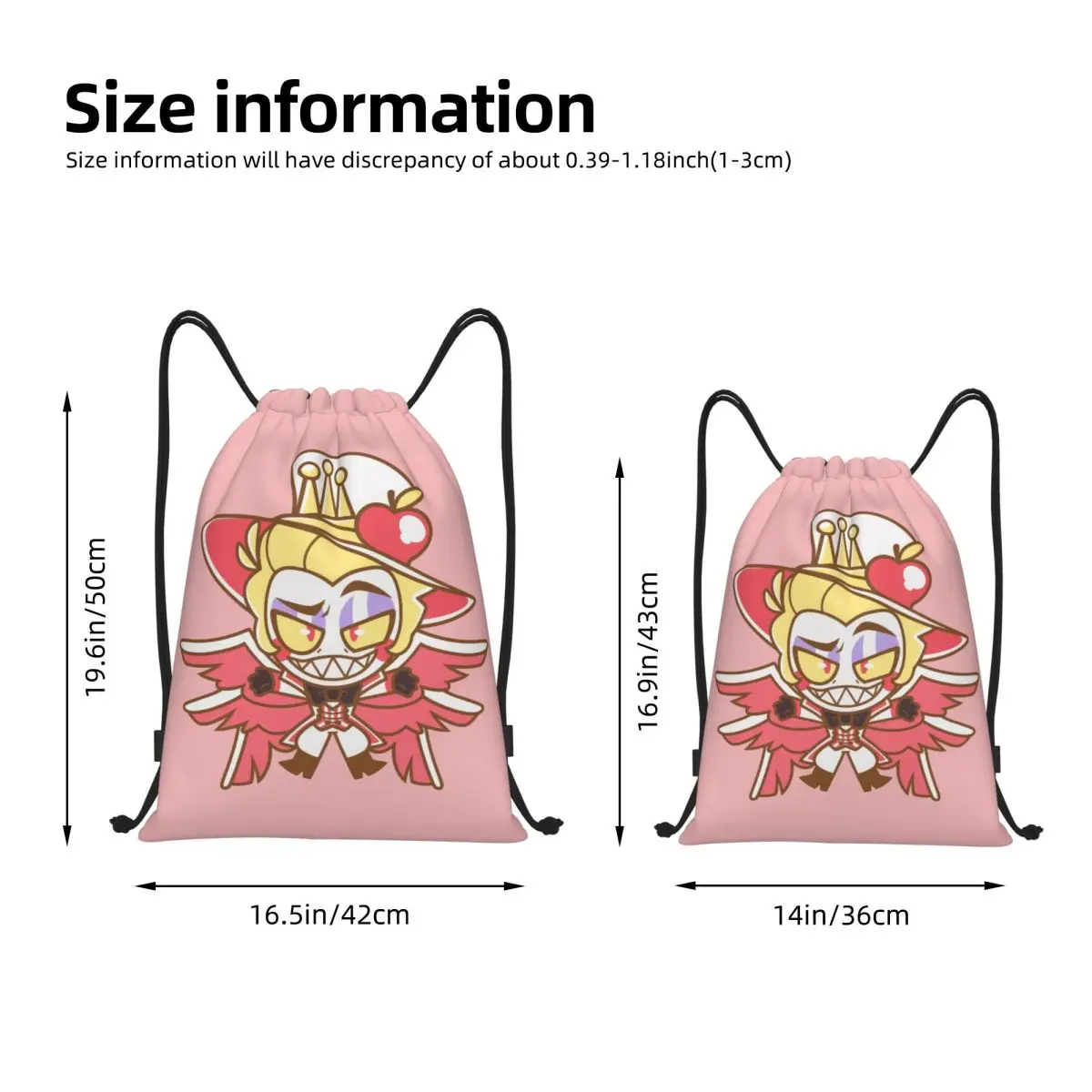 Cute Hazbins Hotels Lucifer Drawstring Bags Sports Backpack Gym Sackpack String Bags for Working Out