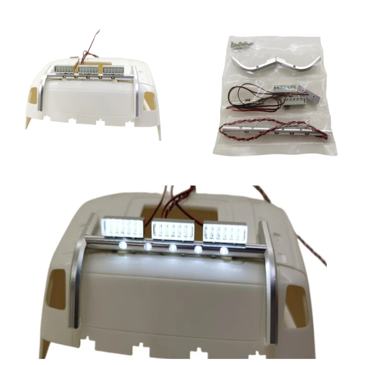 CNC Cab Top Roof Light Spotlight for Tamiya 1/14 RC Truck Sca 770s 56360 Volvo FH16 Upgrade Accessories