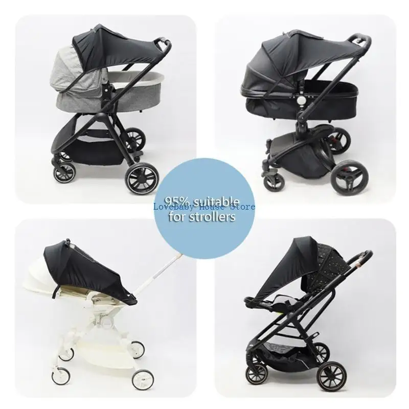 BX0D عربة أطفال مظلة مقاومة للماء سهلة التركيب واقية من الشمس الظل عربة أطفال مقاومة للماء مع نافذة عرض