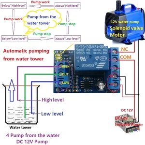 Su Seviyesi Sensörü Modülü Anahtarı Denetleyici anahtarı otomatik kontrol akış sıvı seviyesi tankı balık pompası motor su 12V DC En iyi 10 satış kontrolörü, bir su akışı-№1