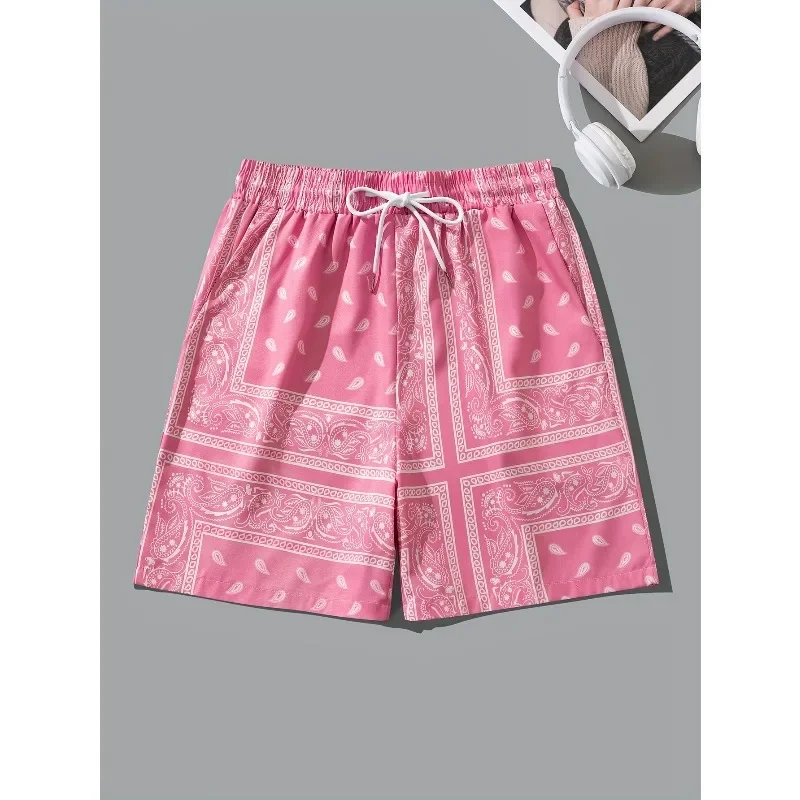 

1PC-Men's Drawstring Printed Shorts - Suitable for Beaches, Pools, Gyms and Outdoor Activitiesivv