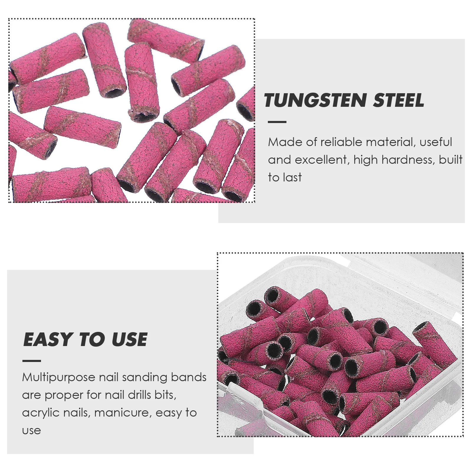 

50Pcs Nail Sanding Bands for Manicure Nail Drill Bits Small Portable Rings Acrylic Nails Grinding Sanding Bands