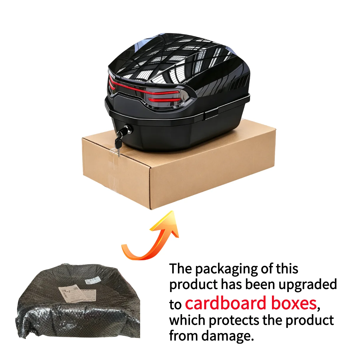 1 Stück 35L Motorrad Top Box, Motorrad Kofferraum ABS Material verschleißfest mit Schloss, Motorradzubehör, Motorradhelm – Detail 4