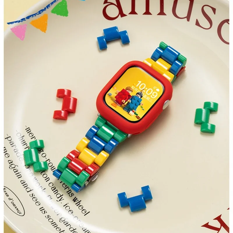 Cinturino con blocco arcobaleno per Apple Watch Series Ultra 10 9 8 7 6 5 4 SE Bracciale per cinturino iWatch 42mm 46 41 45mm 40 44mm 38 49mm