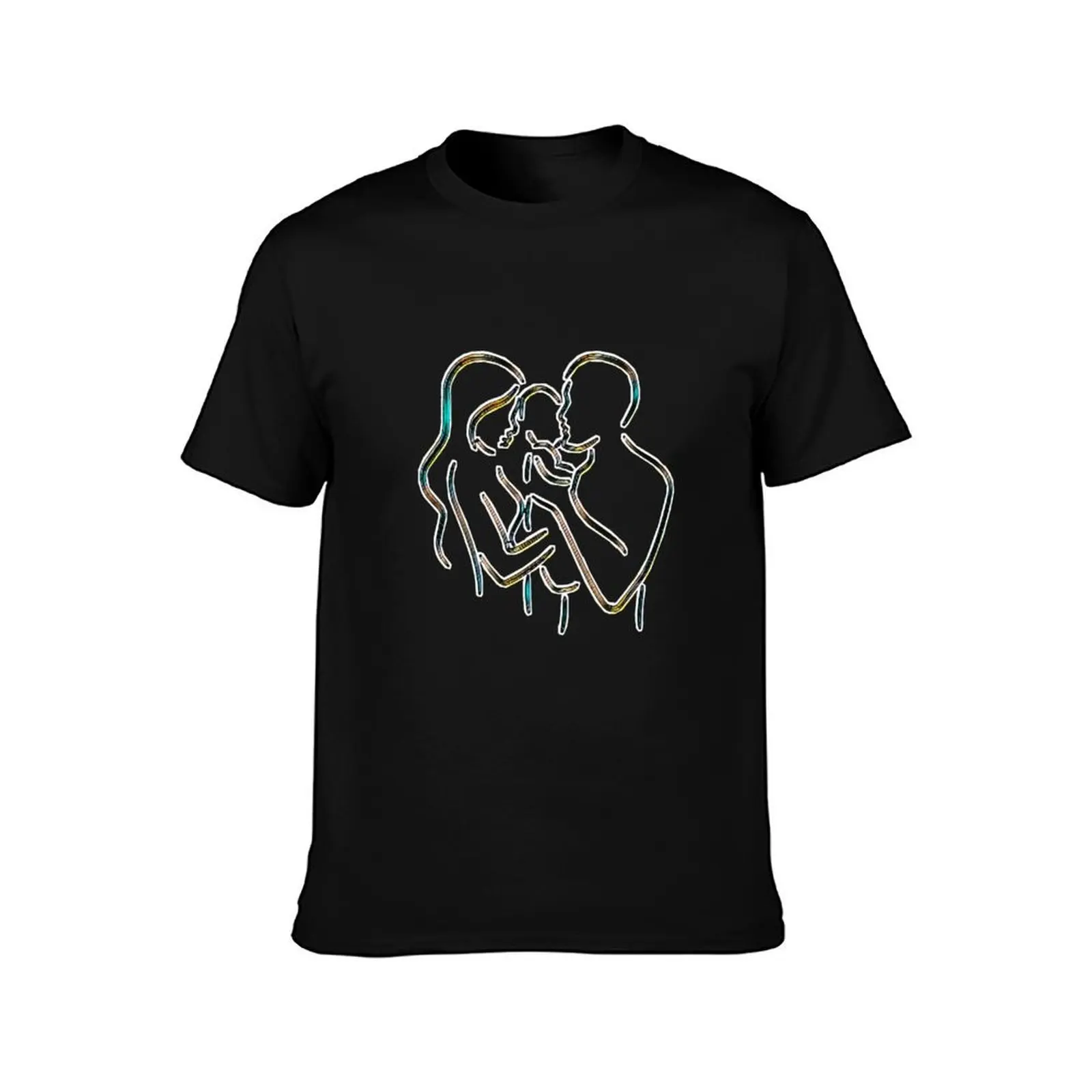 Waiting for a piece of sugar Line art T-Shirt, Summer Casual Cotton Tee, Oversized Streetwear Tops, Vintage Graphic Print