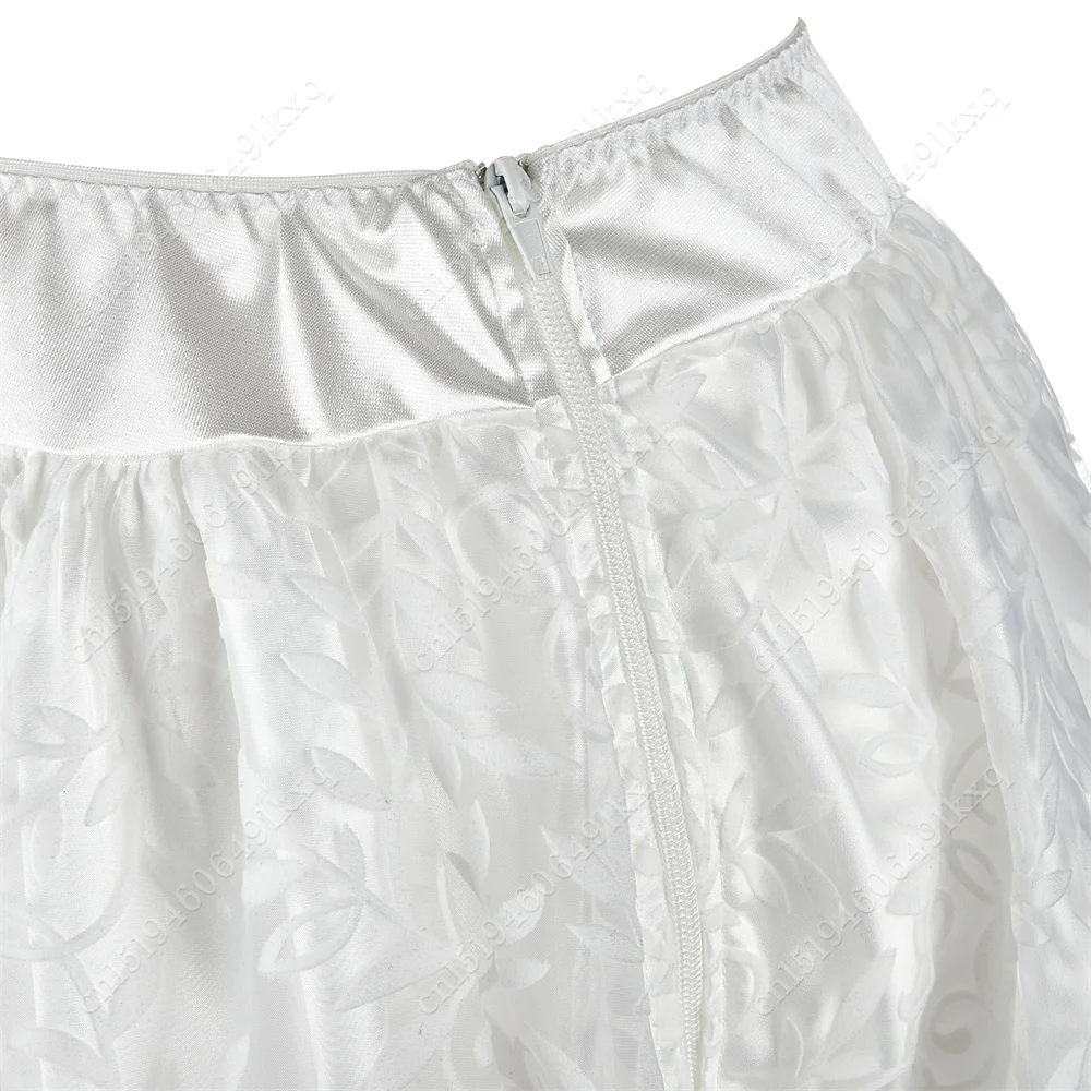 Steampunk Skirt Women White Goth Skirt High Low Bustle Skirt Tutu Burlesque Costume