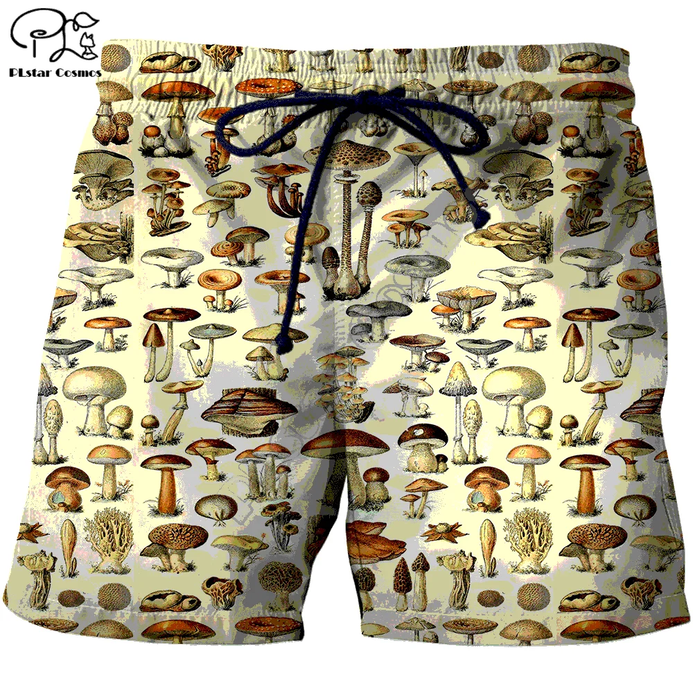 

PLstar Cosmos Aop Mushroom Beach Shorts 3D Printed Summer Casual Men Shorts Loose Quick Drying shorts