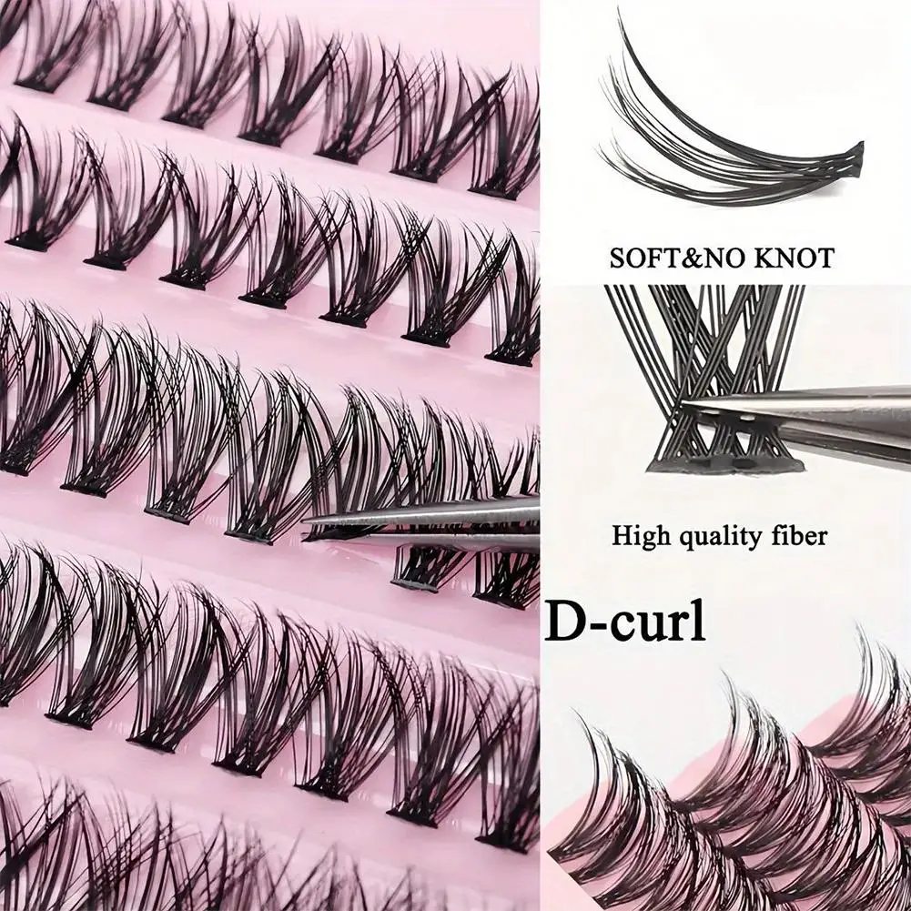 Kit d'extension de cils à faire soi-même, 200 pièces, grappes, outils de maquillage pour coller les cils, accessoires de colle