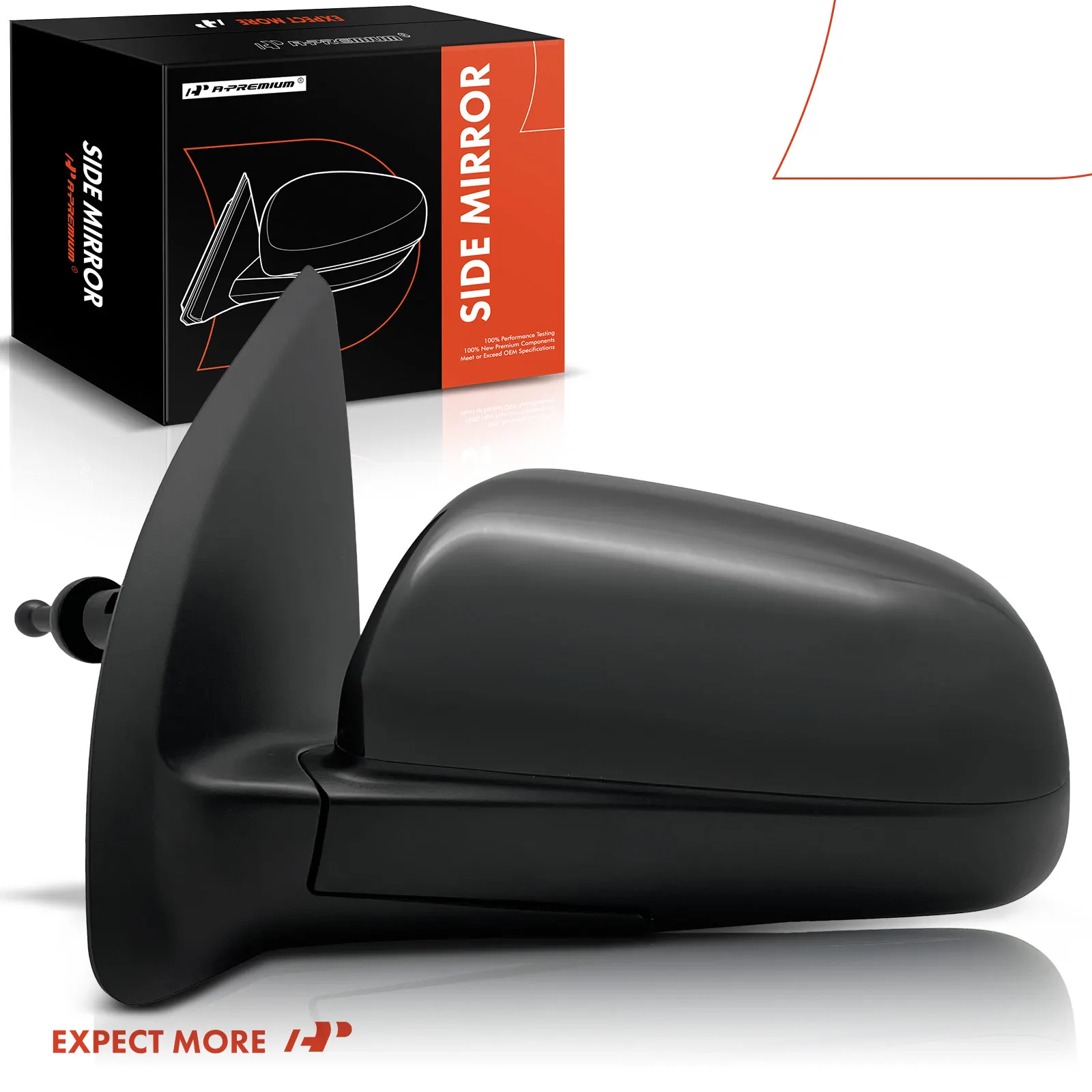 A-Premium Driver Side Manual Door Mirror for Chevrolet Aveo 2007-2011 Manual Folding Black