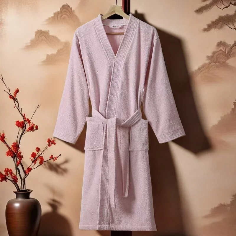 Quimono de gaze de 2 camadas feminino, roupão de banho feminino, roupa de sauna, roupão, moletom, robe, secagem rápida, hotel, spa, 100% algodão