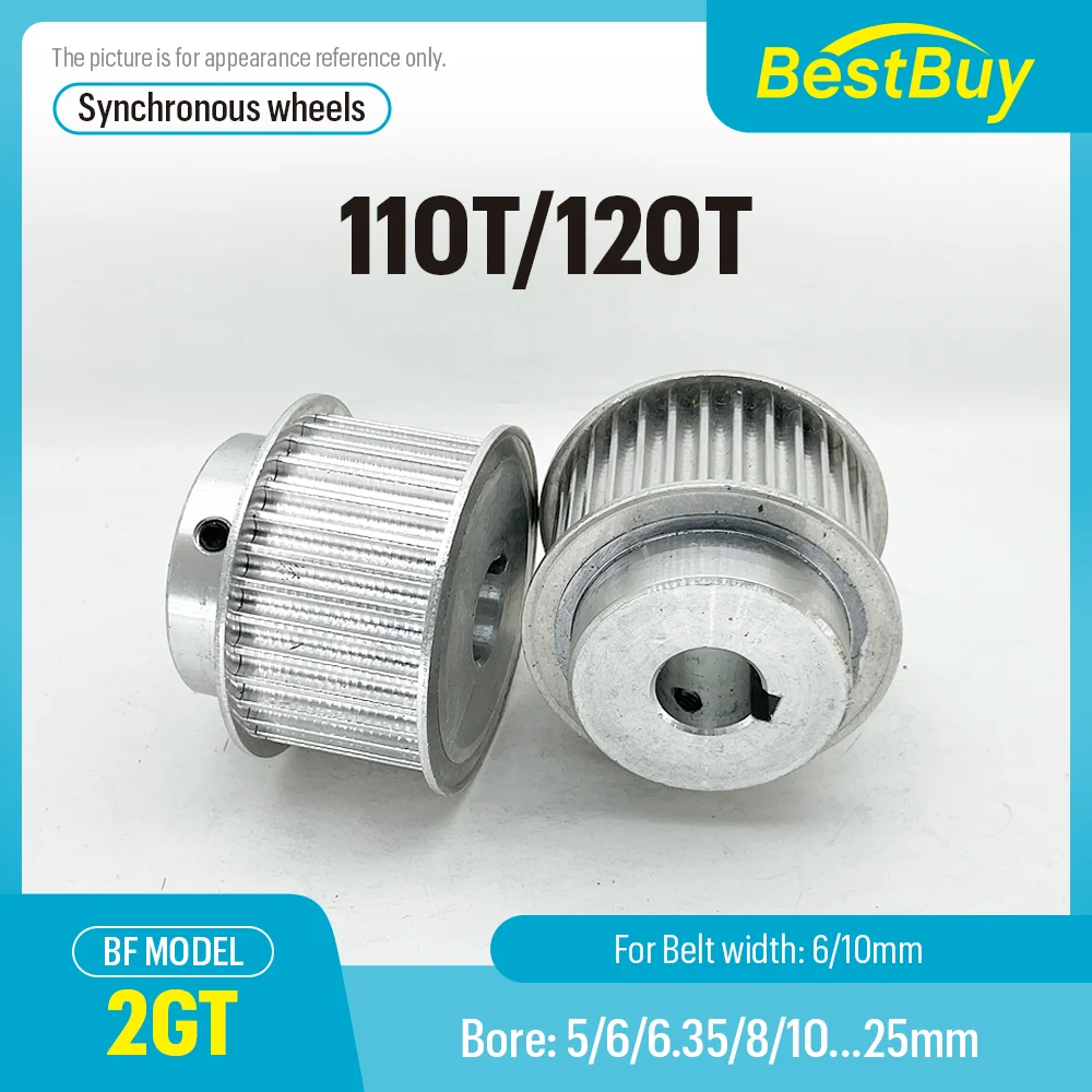 

2GT Timing Pulle 110T 120 Teeth Bore 5/6/6.35-25mm Belt Width 6/10mm 3D Printer GT2 Timing Belt Pulley