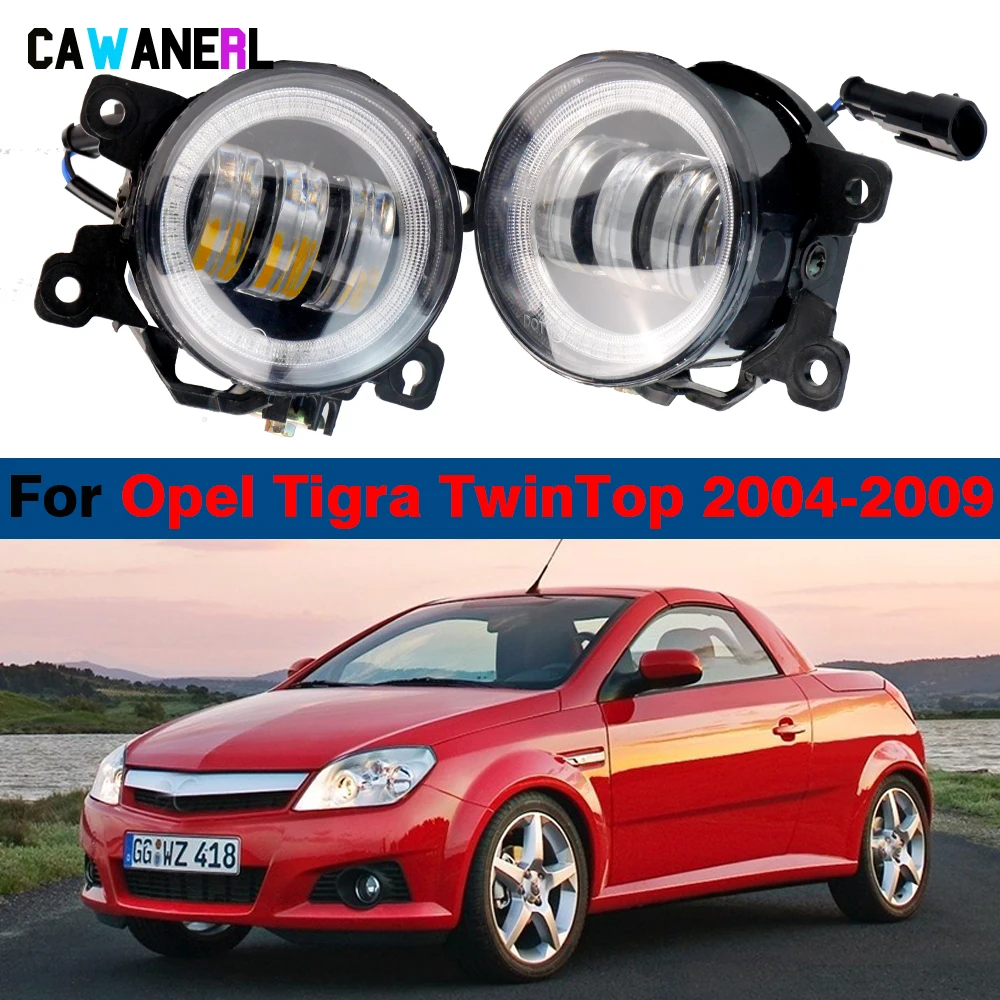 2 Pieces Car Adjustable LED Fog Light Angel Eye Daytime Running Lamp DRL H11 For Vauxhall Opel Holden Tigra TwinTop 2004-2009