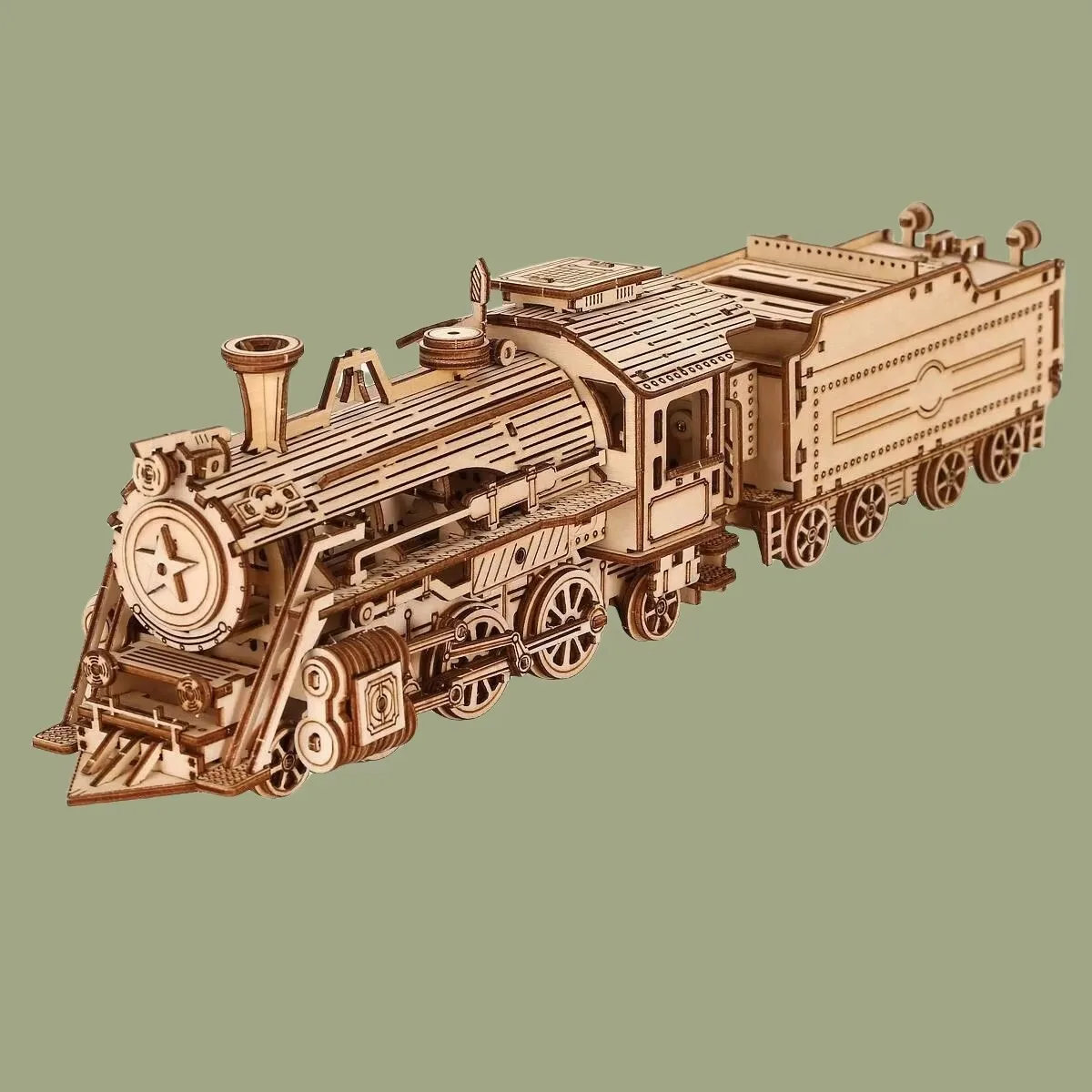 Model lokomotywy 3D, drewniane puzzle, model w skali, zestaw do samodzielnego montażu, rękodzieło, prezent, dekoracja domu, model mechaniczny, zabawka do budowania.