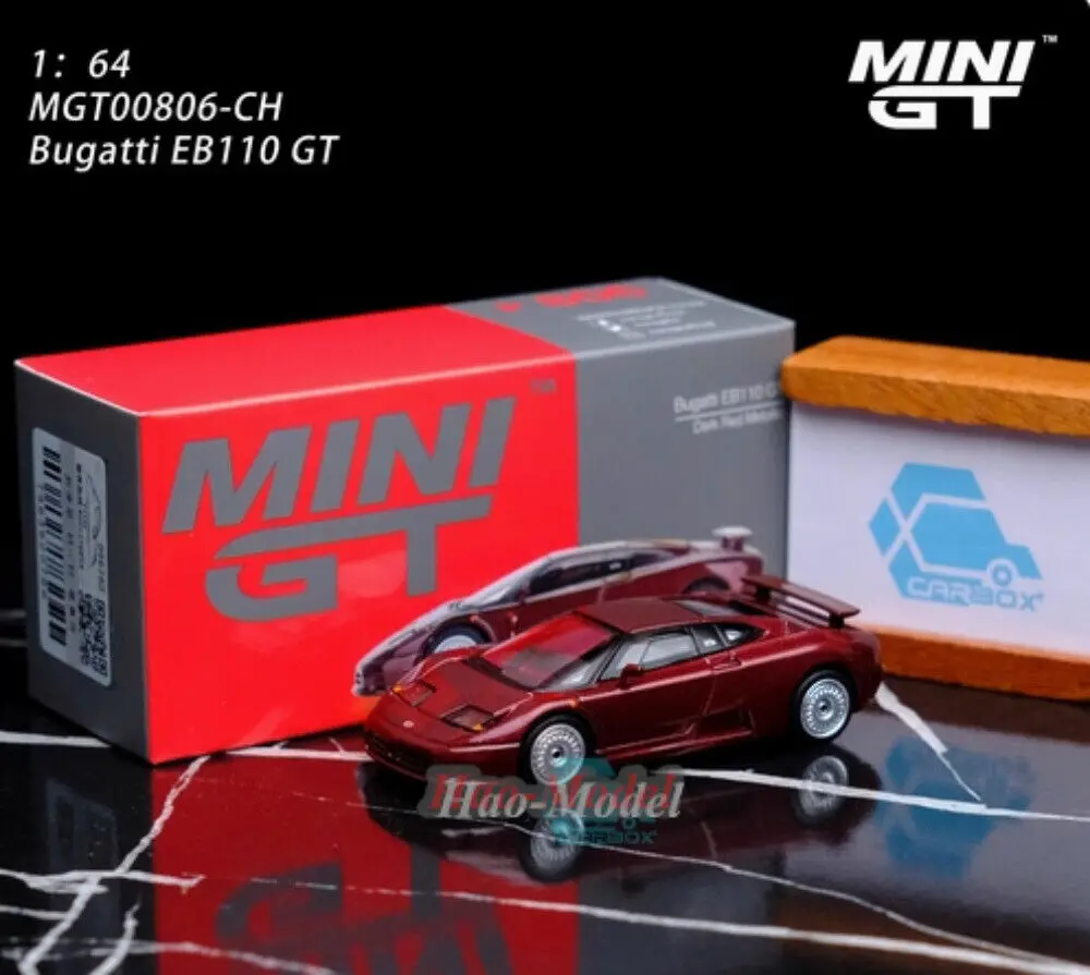 MINIGT 164 For Bugatti EB110 GT #806 Alloy Diecast Model Car Kids Simulation Toys Boys Birthday Gifts Hobby Display Collection